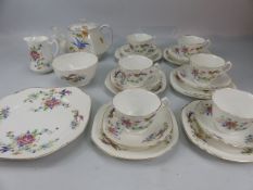 WLL china part teaset and Harlequin teapot