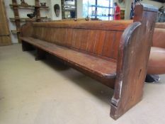 Large antique pine church pew