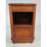Oak Arts and Crafts cabinet with marble top inset