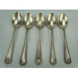 Five hallmarked silver teaspoons Sheffield maker EV(total weight approx 54g)