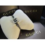 GUCCI - stainless steel cocktail watch with number 10383583. (Black Face)