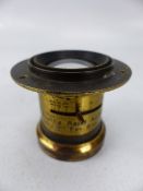 Brass Photographic Lens Busch's Rapid Aplanat N.2 Foc. 8Ins