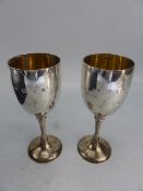 Anthony Elson for Garrard - cased pair of Goblets. Hallmarked to the bowl with Garrard hallmark.