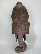 Large Indian Wooden wall mask depicting Ganesh