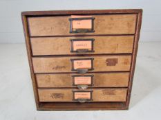 Set of wooden filing drawers