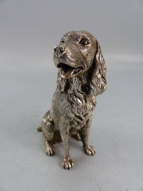 Hallmarked silver filled model of a dog Sheffield 2012 Camelot silverware (Springer Spaniel) - Image 2 of 4