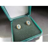 9ct pair of London Blue Topaz stone set earrings