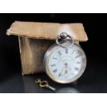 Antique silver pocket watch - 'Fattorini & Sons Ltd Westgate Bradford, Suisse Non-Magnetic Lever '
