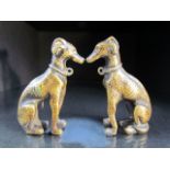 Sold of behalf of the RNLI - Bronze pair of lurcher dogs stamped to back.