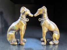 Sold of behalf of the RNLI - Bronze pair of lurcher dogs stamped to back.