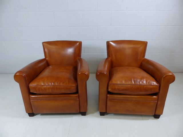 Brand New Tobacco coloured leather armchairs - Image 2 of 6