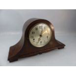 Oak cased dome topped mantle clock