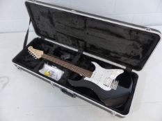 Electric guitar in plastic gig case 'Pacific'