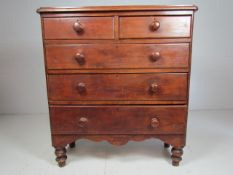 Antique mahogany chest of four drawers