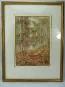 Walter Duncan Watercolour 'In a Surrey Wood'. Signed.