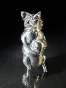 Silver Vesta in the form of a pig with hinged head. approx weight 24.3g