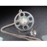 Caithness hallmarked silver pendant set with Millefiori cabochon