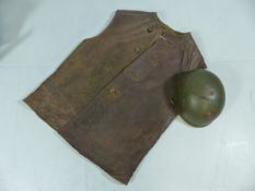 WW2 Para Helmet and a Military Air jacket (Leather)