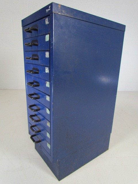 Metal filing cabinet in blue - Image 2 of 3