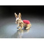 Pin cushion in the form of a rabbit marked 925.