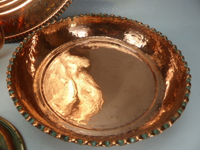 Antique copper to include an Antique Blancmange mould and tray etc - Image 3 of 6
