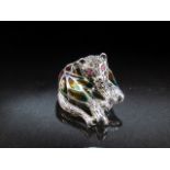 Sterling Silver Pliq-A-Jour Cat brooch