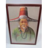 Handpainted picture of a Tibetan Elder