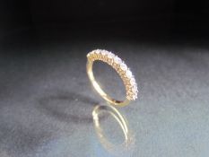 18ct Rose Gold 12 Stone diamond half eternity ring. Size UK - L and approx weight - 2.5g