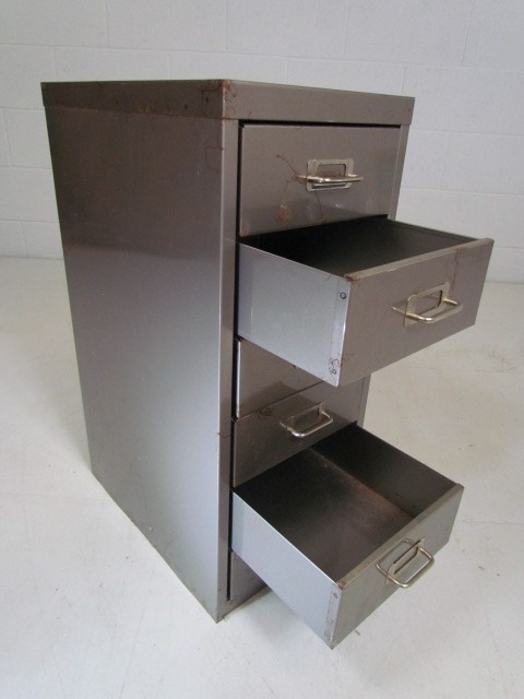 Vintage metal set of filing drawers - Image 2 of 3