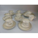 Art Deco Shelley part Tea set shape no 756533. Decorated in grey and beige bands.