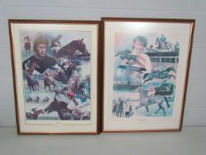 Two signed horse racing prints