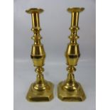 Fine pair of brass candlesticks made to Celebrate the coronation of King Edward VII