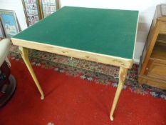 Unusual card table painted with oriental scenes.