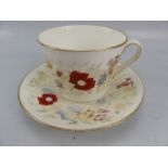 Decorative cabinet cup and saucer - Hammersley. Decorated with handpainted flowers