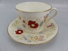 Decorative cabinet cup and saucer - Hammersley. Decorated with handpainted flowers