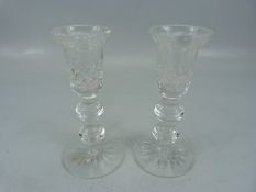 Waterford crystal pair of glass candlesticks