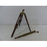 Dolland of London Brass telescope and wooden stand