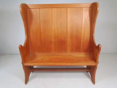 Modern pine high back settle