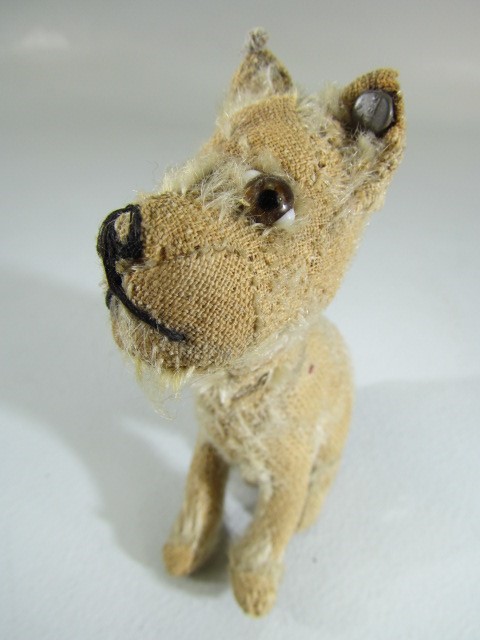 Steiff rotating head Rattler dog, 1930s, With beige mohair. Tag to ear and missing most of hair, but - Image 2 of 14