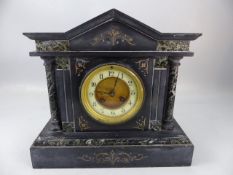 Victorian striking slate mantle clock