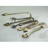 Four pairs of hallmarked silver sugar nips - approx weight - 102.6g