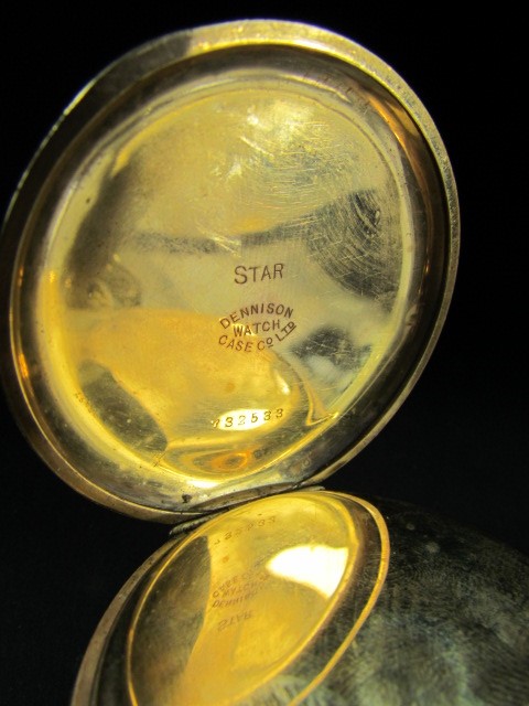 Gold plated pocket watch by Thos Russell & Son Liverpool. With plated Albert - Image 4 of 5