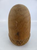 Antique large carved Acorn from a finial of an inside fitting.