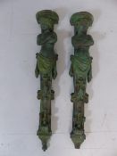 Plaster pair of wall sconces in the form of Grecian Ladies A/F