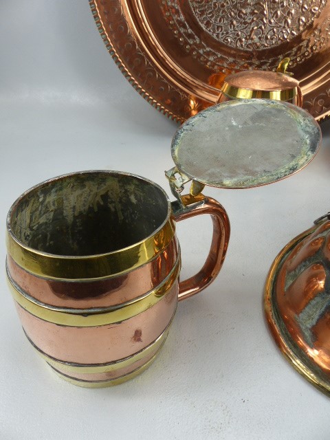 Antique copper to include an Antique Blancmange mould and tray etc - Image 5 of 6