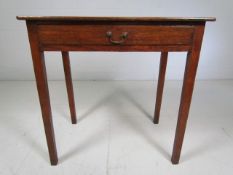 Antique 19th century oak side table with single drawer