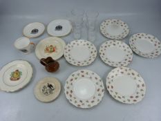 Small selection of Antique china and glassware to include a Staffordshire 'Bird of Paradise'