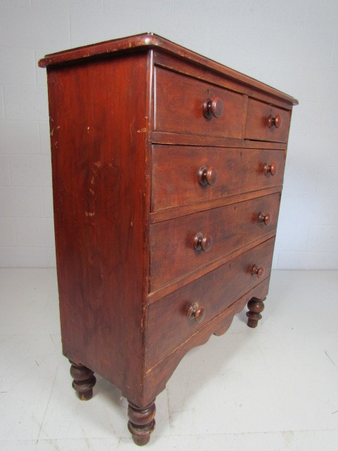 Antique mahogany chest of four drawers - Image 4 of 4