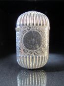 Hallmarked silver Vesta case with acanthus leaf decoration. Hallmarked for Birmingham 1886. HW.