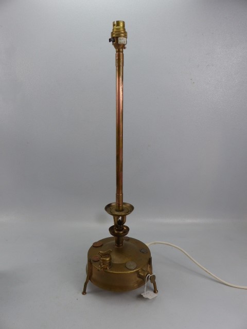 Steampunk Lamp - A vintage Primus Stove base converted with copper tubing